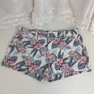 Market & Spruce Womens Floral Print Cotton Blend Shorts Size 6 Summer Casual